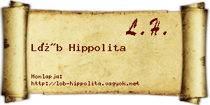 Löb Hippolita névjegykártya